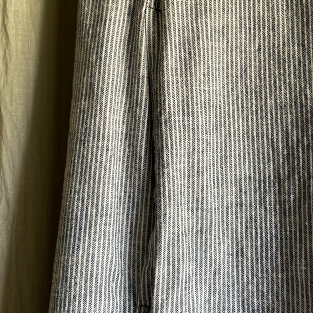Eileen Fisher cotton hemp striped dress L large